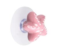BCOATH Bouton de Meuble Ventouse Forme Étoile de Mer en Céramique | Poignée de Traction pour Armoire et Abattant, Base Solide, Usage Maison ou Dortoir, Coloris Rose