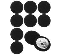 BCOATH Boutons Ronds Noirs Fermeture Décorative Classique en Peluche et Métal Lot de 10 pour Manteaux en Laine Fine pour et Décoration