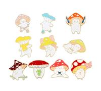 BCOATH Broche Champignon Dessin Animé Lot de 10 Broches en Alliage pour Accessoires Vestimentaires et Sacs à Dos Unisexes Plusieurs styles