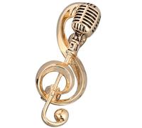 BCOATH Broche Note de Musique 3D Microphone en Alliage pour Concerts et Fêtes Épinglette pour Vestes et Cardigans Accessoire pour Homme et Femme