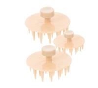 BCOATH Brosse De Massage Pour Cuir Chevelu En Silicone 2 Pièces Beige, Brosse à Shampoing Portable Douce, Anti-démangeaison, Soin Relaxant Cheveux Pour Femmes Et Famille