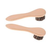 BCOATH Brosses Bain 2 Pièces avec Poils Ultra-doux et Manche Bois, pour Petits Animaux Tels que Cochons D'inde et Hamsters, Accessoire Toilettage Lapins en Douceur