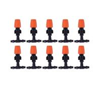 BCOATH Buses D'atomisation Réglables en Plastique Orange Lot de 10 Micro-goutte Embout Plat Trois Voies pour Arrosage de Jardin pour Espaces Verts Publics