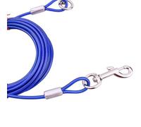 BCOATH Câble de Transport en Fil d'acier et Alliage pour Chien en Acier Inoxydable Bleu, Laisse Solide Qui Empêche la Perte, Câble Robuste pour Animaux de Compagnie