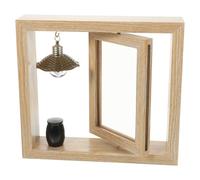 BCOATH Cadre Photo de Bureau Commémoratif 6 Pouces en Bois avec Urne Noire 4x3 Cm pour Souvenir des Cendres D’Animaux de Compagnie, Cadre Photo Domestique 21x23 Cm pour Deuil D’Un Chien