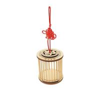 BCOATH Cage à Sauterelles en Bambou Naturel Fait Main Petite Taille Compacte Transporteur Suspendu pour Observation d'Insectes d'Exploration pour Garçon et Filles en Extérieur et