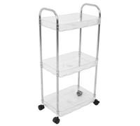 BCOATH Chariot et Gain de Place Multi-Niveaux à roulettes en Pet Mobile Support de Rangement Réutilisable pour Salon de Coiffure pour Petits Espaces