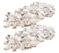 BCOATH Clips de Chaussures de Mariée en Cristaux, Paire Dorée pour Mariage