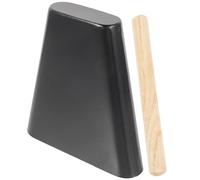 BCOATH Cloche à Percussion Noire 6 Pouces en Métal avec Bâton Accessoire Batterie pour Garçon et Filles et Adultes Instrument Musical Éducatif pour Apprentissage et Performances en