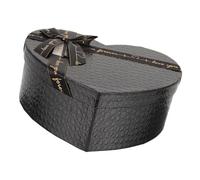 BCOATH Coffret Présent de Cœur Noir Grand Format Boîte en Carton Solide avec Couvercle pour Chocolats et Bouquets de Fleurs Emballage Romantique pour Saint-Valentin et Anniversaires