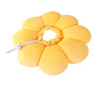 BCOATH Collier de Récupération pour Chat en Coton Jaune Confortable Motif Fleur, Collier Anti-léchage pour Protection Post-opératoire et Cicatrisation