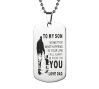 BCOATH Collier en Acier Inoxydable pour Fils Plaque Militaire, Finition Polie et Lisse, Présent Unique pour Encourager L'étude, le Travail Vie