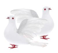 BCOATH Colombes Blanches Artificielles Décoratives en Plume et Mousse pour Mariage et Jardin, Lot de 2 Oiseaux Réalistes pour Décoration Élégante