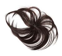 BCOATH Compléments Capillaires Synthétiques Extensions Niveau des Tempes Marron Frange Naturelle à Clipser, Look Naturel et Respirant pour Usage Quotidien
