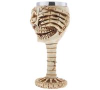 BCOATH Coupe à Vin de Crâne 3d en Résine et Acier Inoxydable Beige, Gobelet de Fête Halloween, Décoration Maison, Capacité 350ml Unique et Chic