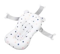 BCOATH Coussin de Bain Flottant Antidérapant pour -Né en Tissu Mesh 3D Respirant Siège de Bain Blanc Motif Étoiles Support Confortable pour Bébé Facile à Nettoyer