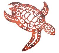 BCOATH Décoration Murale Tortue en Fer Creuse Marron pour Salon Jardin Ouvert Solide et Facile à Installer