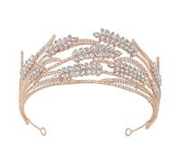 BCOATH Diadème Couronne Baroque en Alliage de Zinc Or, Confortable à Porter et Résistant, pour Mariage, Fête ou Performance, Accessoire Élégant pour Femme et Mariée