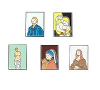 BCOATH Ensemble de 5 Épingles Fantaisie en Alliage Portraits D'artistes Célèbres, Décoration Élégante et Artisanat pour Accessoires de Costume et Soirées
