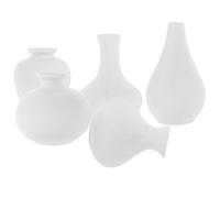 BCOATH Ensemble de 5 Mini Vases en Céramique Blanche, Vases pour Arrangements Floraux, Design Simple et Pratique, Décor Zen pour Bureau ou Maison