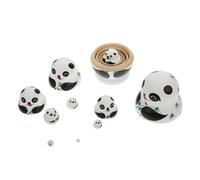 BCOATH Ensemble de Poupées Gigognes Russes Panda en Bois Peint Mini 10 Couches Éducatif sans Substances Nocives Décoration Créative pour Anniversaire et Fêtes Présent Original