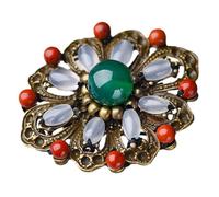 BCOATH Épingle à Fleur Vintage Design Clip-on Élégant et Forme de Fleur pour Femme et Calcédoine pour Cérémonies et Usage Quotidien
