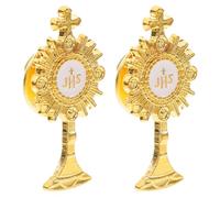 BCOATH Épingle Croix Élégante en Alliage de Zinc, Lot de 2pcs, Accessoire Vestimentaire Chrétien Polyvalent, Facile à Utiliser pour Diverses Occasions