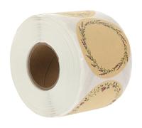 BCOATH Étiquettes Adhésives en Papier Kraft 1 Rouleau, Autocollants de Scellage pour Emballage, Décoration de Fleur Manuscrite, Petits Autocollants pour Boîte et Paquet, Usage Bureau