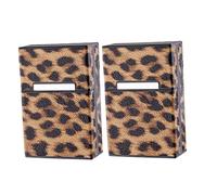 BCOATH Étui à Cigarettes Portable 2 Pièces Housse de Protection Résistante à L'Usure Imprimé Léopard Couvercle Rabattable Taille Compacte pour Homme Compatible Cigares et Cigarettes
