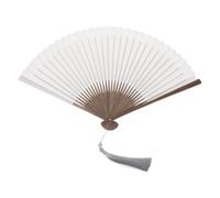 BCOATH Éventail Pliant Style Chinois Traditionnel en Papier Xuan Blanc Bambou pour Calligraphie et Peinture Lors D'expositions ou Mariages