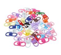 BCOATH Fermoir Pivotant Porte-clés en Alliage de Zinc, Clips Porte-clés, Lot de 50 Set de Set de Pièces, Connexion et Fixation Faciles, pour Fabrication de Bijoux et Couleur Aléatoire