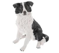 BCOATH Figurine Animale de Simulation Border Collie en Résine Petite Statuette Décorative pour Bureau et Maison Modèle de Chien Réaliste Ornement Stable pour Décoration Intérieure et