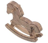 BCOATH Figurine Cheval à Bascule Bois Sculpté Décoratif Mini Ornement de Table Robuste Décoration Vintage pour Maison Bureau et Cadeaux Anniversaire