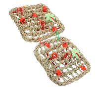 BCOATH Filet Suspendu D’Escalade pour Lapins et Hamsters en Rotin Naturel, à Mâcher Écologique Double Couche, Accessoire de Jeu pour Cage, Favorise L’Exercice et Couleur Aléatoire