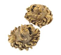 BCOATH Fontaine Murale Extérieure 2pcs Tête de Lionceau en Résine Dorée Jet d'eau Apaisant pour Jardin et Patio Décoratif Élégant