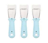 BCOATH Grattoir à Glace pour Réfrigérateur 3pcs en Acier Inoxydable et Pp Pelle Droite, Courbée et Trous Suspendre pour Dégivrage et Nettoyage