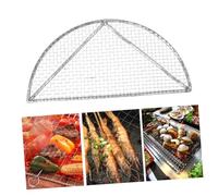 BCOATH Grille de Barbecue Amovible en Acier Inoxydable Demi-Cercle Filet de Gril Portable Résistant pour Barbecue Extérieur Accessoire Pliable pour Camping et Jardin Ustensile