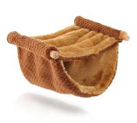 BCOATH Hamac Chaud pour Hamster Taille L en Tissu Doux Marron, Lit Suspendu Confortable pour Cobayes et Chinchillas, Accessoire pour Cage Petits Animaux, Nid Douillet Hiver