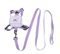 BCOATH Harnais et Laisse pour Chat et Petit Chien M Taille, Gilet en Polyester Violet à Motif Lapin, Réglable et Confortable, pour Sorties en Plein Air et Promenades Sécurisées