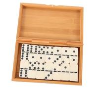 BCOATH Jeu De Dominos Vintage pour Adultes en Bois Solide 28 Pièces Boîte en Bambou Réutilisable - Divertissement Familial Intérieur Et Extérieur - Accessoire Ludique Créatif Et Éducatif