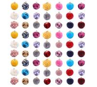 BCOATH Kit de Création Pendentif Noël 120 Pièces de Boules en Peluche Velours, Accessoires en Plastique Résistants et Non Déformables pour Bijoux DIY Festifs Couleur Couleur Aléatoire