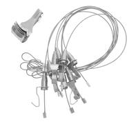 BCOATH Kit de suspension par corde 8 pièces en acier inoxydable avec crochets réglables pour œuvres d'art, adapté aux expositions en galerie et à la maison