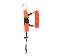 BCOATH Lanière pour Équipement de Plongée, Cordon de Sécurité à Dégagement Rapide, Spiralé en Acier Inoxydable, Sangle TPU, Orange, pour Caméra et Lampe, Plongée sous-Marine de Nuit,