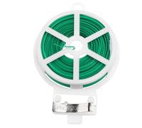 BCOATH Liens de Jardin en Fil de Fer Recouvert de Plastique Vert 50m, Faciles à Plier Couper pour Organiser et Attacher Câbles et Paquet de Fête