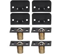 BCOATH Loquet à Bille Réglable Empêche le Balancement et Réduit L'entretien 4 Ensembles en Acier Inoxydable avec Plaque de Gâche pour Porte de Placard Noir, Design Invisible pour Maison