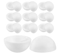 BCOATH Lot 6 Demi-balles Creuses en Écume Blanche 10 cm, Sphères Simples pour Loisirs Créatifs et Fêtes de Noël