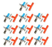 BCOATH Lot de 10 Abreuvoirs Automatiques pour Lapins Double Ressort Distributeurs d'eau en Acier Inoxydable et Plastique Raccord Rouge à Trois Voies Équipement Pratique pour Cages de