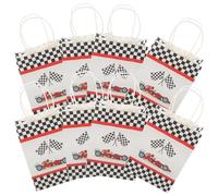 BCOATH Lot de 12 Paquets en Papier Extra Large à Poignée Portable Motif Carreau de Course Grand Paquet Présent Réutilisable pour Fête Rangement Présent Noël et Emballage Gourmand