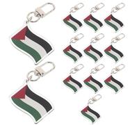BCOATH Lot de 12 Pendentifs Porte-clés Drapeau de Palestine en Acrylique Léger avec Design Cartoon Unique, Accessoires Décoratifs pour Paquet à Dos Lors D'échanges Culturels