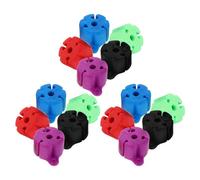BCOATH Lot de 15 Clips de Fixation en Silicone Multifonction pour Canne à Pêche Attaches à Boules Colorées Support Compact Anti-Glissement pour Rangement et Transport Sécurisé